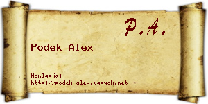 Podek Alex névjegykártya